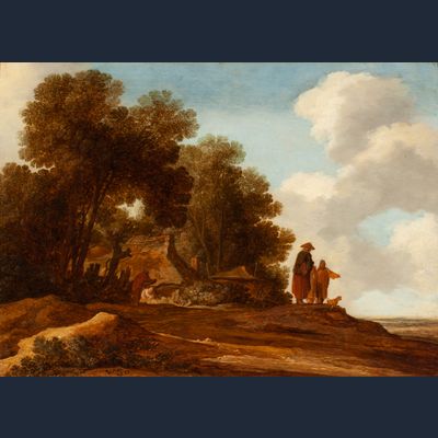 Forest landscape with figures