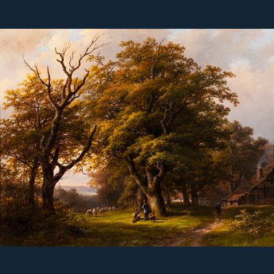 Rural landscape with a farm