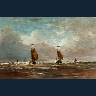 Fishing boats returning home at Scheveningen