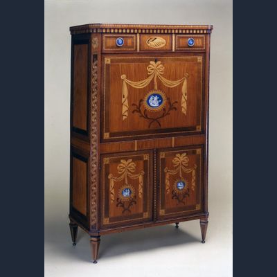 Dutch Louis Seize secrétaire à abattant with jasperware plaques