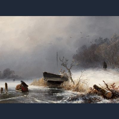 J. F. HOPPENBROUWERS (1819-1866) – WINTERLANDSCAPE