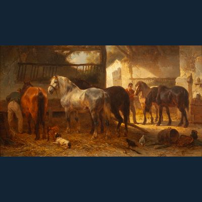 Horse stable covered in sunshine