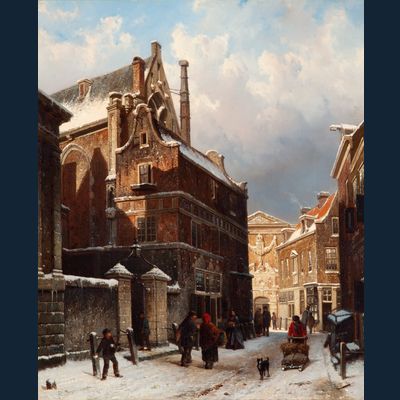 The Nieuwezijdskapel with the snow-covered Wijde Capelsteeg, the Burgerweeshuis in the distance