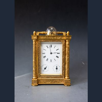 Uiterst zeldzame en mooie reisklok, toegeschreven aan Berrolla, Parijs ca. 1840.