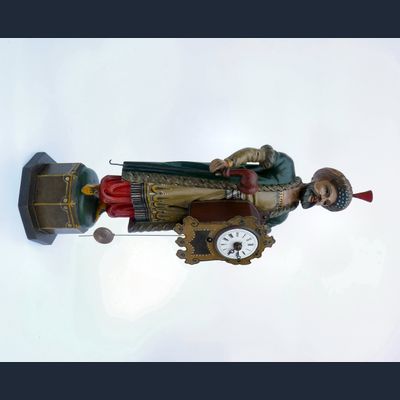 Schnappuhr. Turk met klok en pijp. Zwarte Woud Ca. 1840.