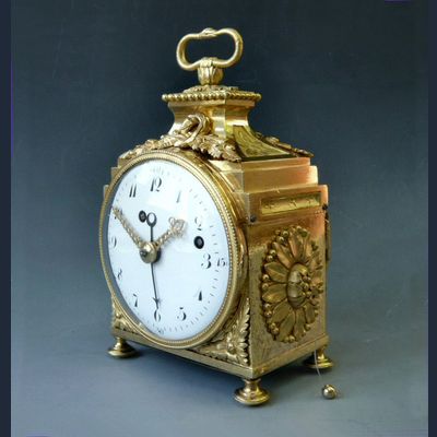 A Louis XVI pendule d'officier, a Swiss travelling clock made around 1780-90.