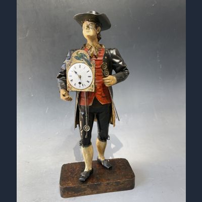 Schwarzwälder Uhren träger, klokkenmannetje, Zwarte Woud circa 1860.
