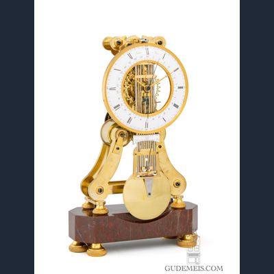 Een fraaie Franse Directoire skeletregulateur, Robert Robin, circa 1800