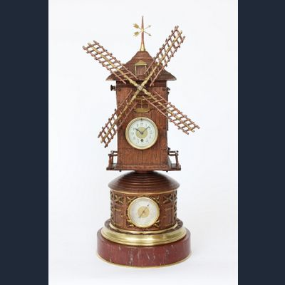 Een zeldzame Franse industriële pendule, molen, circa 1880