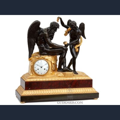 Een monumentale Franse Empire sculpturale pendule, Claude Galle, circa 1810