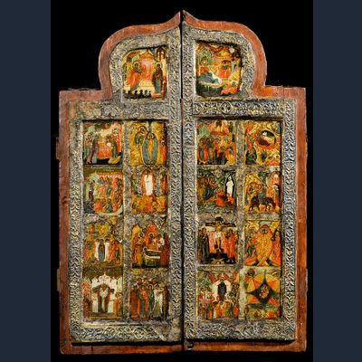 Two Wings of a Triptych with Church Feasts