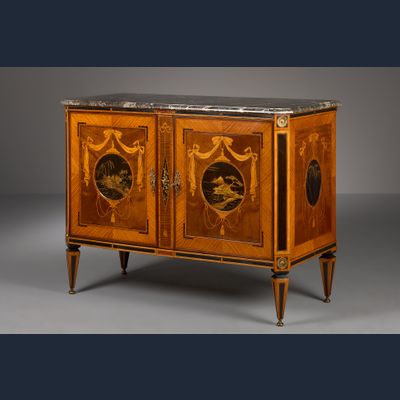 Hollandse Louis XVI commode met lakpanelen