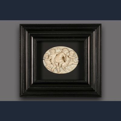 Vlaamse ovale ivoren Louis XIV plaquette