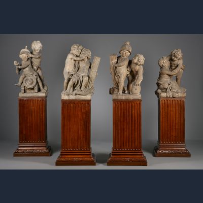 Jan Claudius de Cock, Vier zandstenen beelden, Allegorie op de Vrede van Utrecht