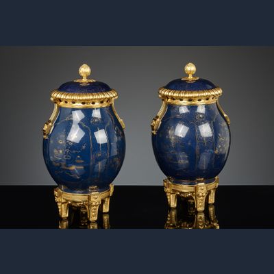Pair of French Louis XVI mounted potpourri pots