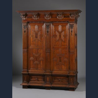 Holländischer zweitüriger Renaissance Schrank