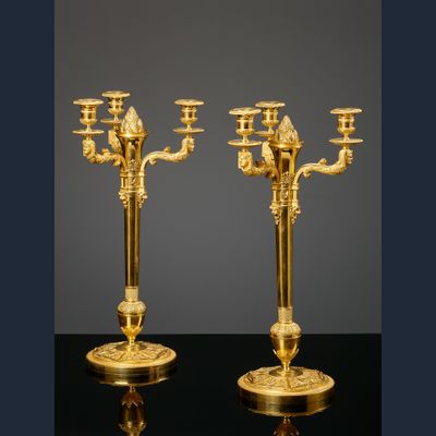 Paar Franse Empire Retour d’Égypte kandelabers