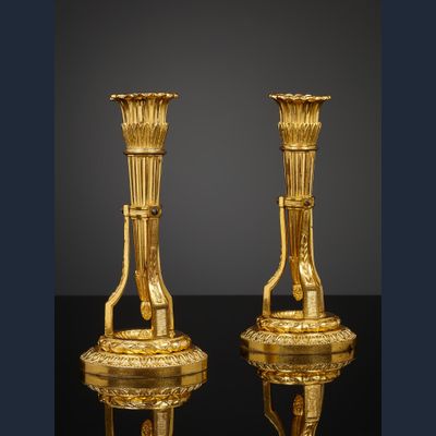Paar französische Louis XVI Kerzenhalter