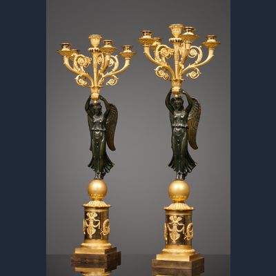 Paar Franse Empire kandelabers