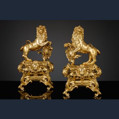 Paar Franse Régence chênets