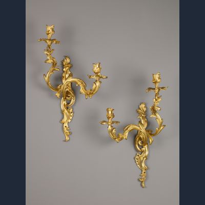 Paar Franse Louis XV appliques, naar Nicolas Pineau