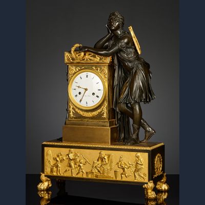 Franse Empire pendule, voorstellende Orpheus
