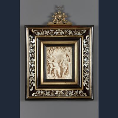 Duits Ivoren Bas-reliëf voorstellende Susanna en de Ouderlingen, toegeschreven aan Antonio Leoni