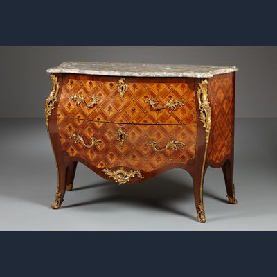 Dutch Louis XV Parquetery Commode