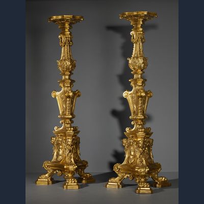 Paar Italiaanse Louis XIV Torchères