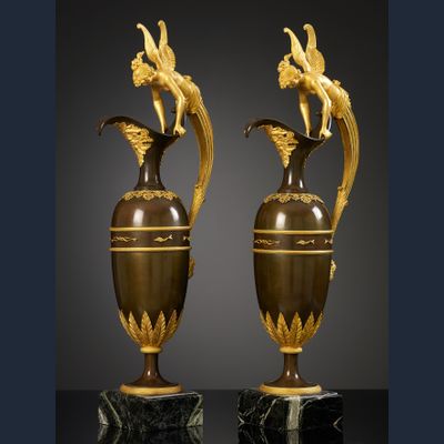 Paar Empire Sierkannen, toegeschreven aan Claude Galle