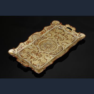 Duits Biedermeier dienblad in Boulle-techniek