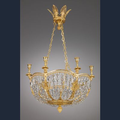 Lustre Russe à Six Lumières d'époque Empire