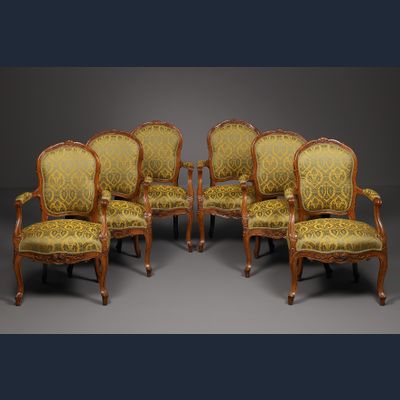 Zes Franse Transition Fauteuils