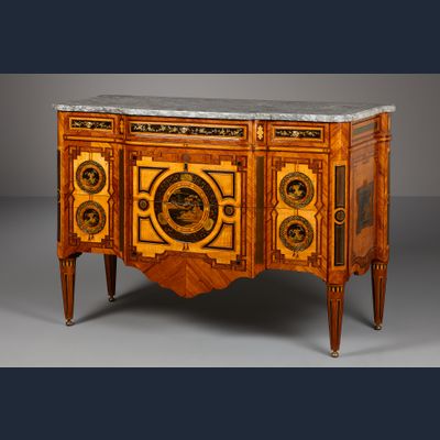 Dutch Louis XVI Commode with Lacquered Panels