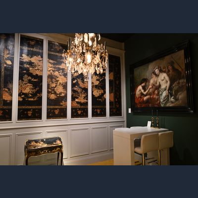 Japanese Six-fold Lacquered Screen