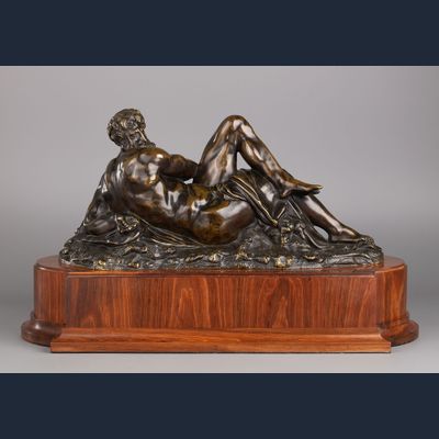 Frans bronzen sculptuur van De Dag naar Michelangelo