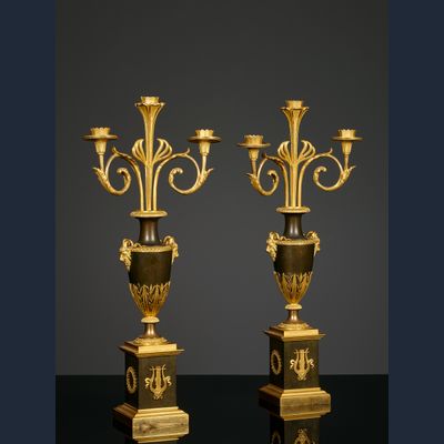 Paar Franse Empire kandelabers