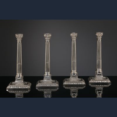 Vier zilveren Louis XVI kandelaars, Dirk Evert Grave, Amsterdam