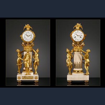 Grande pendule à double face d’époque Louis XVI