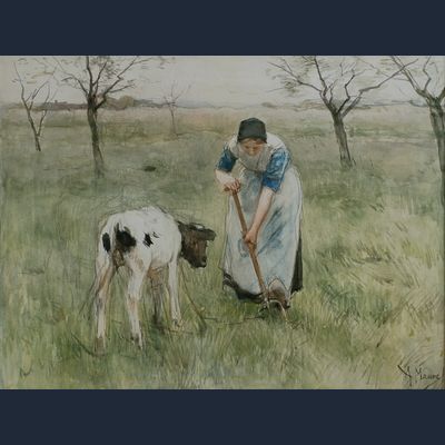 Larense boerin met geitje