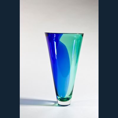 Floris Meydam, Glasfabriek Leerdam, Monumentale, unieke tweekleurige vaas, 1985