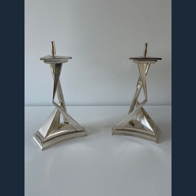 Salvador Dali, een stel verzilverde kandelaars: L'IMMORTALITI DE CASTOR ET POLLUX