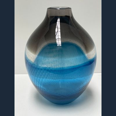 Floris Meydam, unica gemaakt in Frome Engeland, helder, blauw en wit glas, 960709, Neil Wilkin