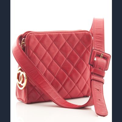 Chanel Rood Leren Riemtas