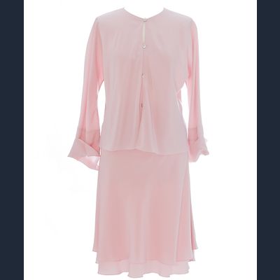 Chanel Ensemble met Rok in Roze Zijde 