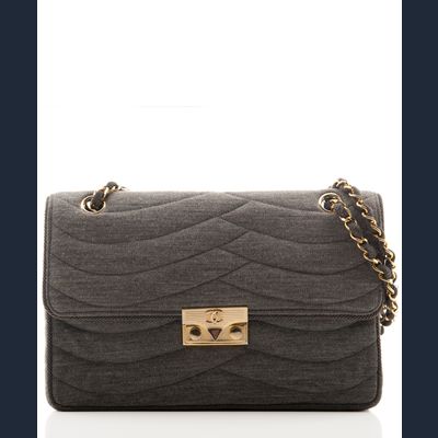 Chanel Flap Schoudertas in Grijze Jersey