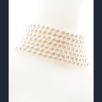 Chanel Collier de Chien met Zeven Rijen Parels