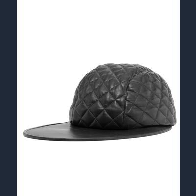 Chanel Vintage Zwart Leren Baseball Pet