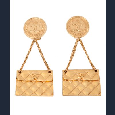 Chanel Oorclips in de Vorm van een Handtasje