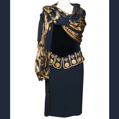1984 Moschino Couture Dress with Scarf